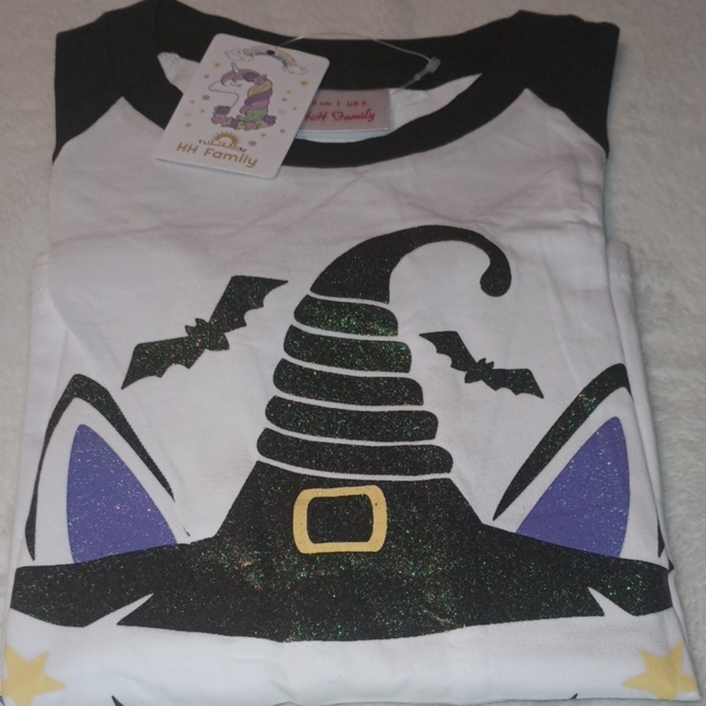 Kids Witch  Unicorn Shirt - Black, White, Purple